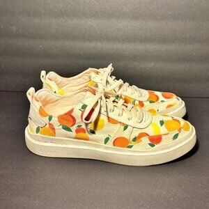 Cole Haan Sneakers Women's 7.5 B Citrus Lemon Orange Fruit Print Sneakers